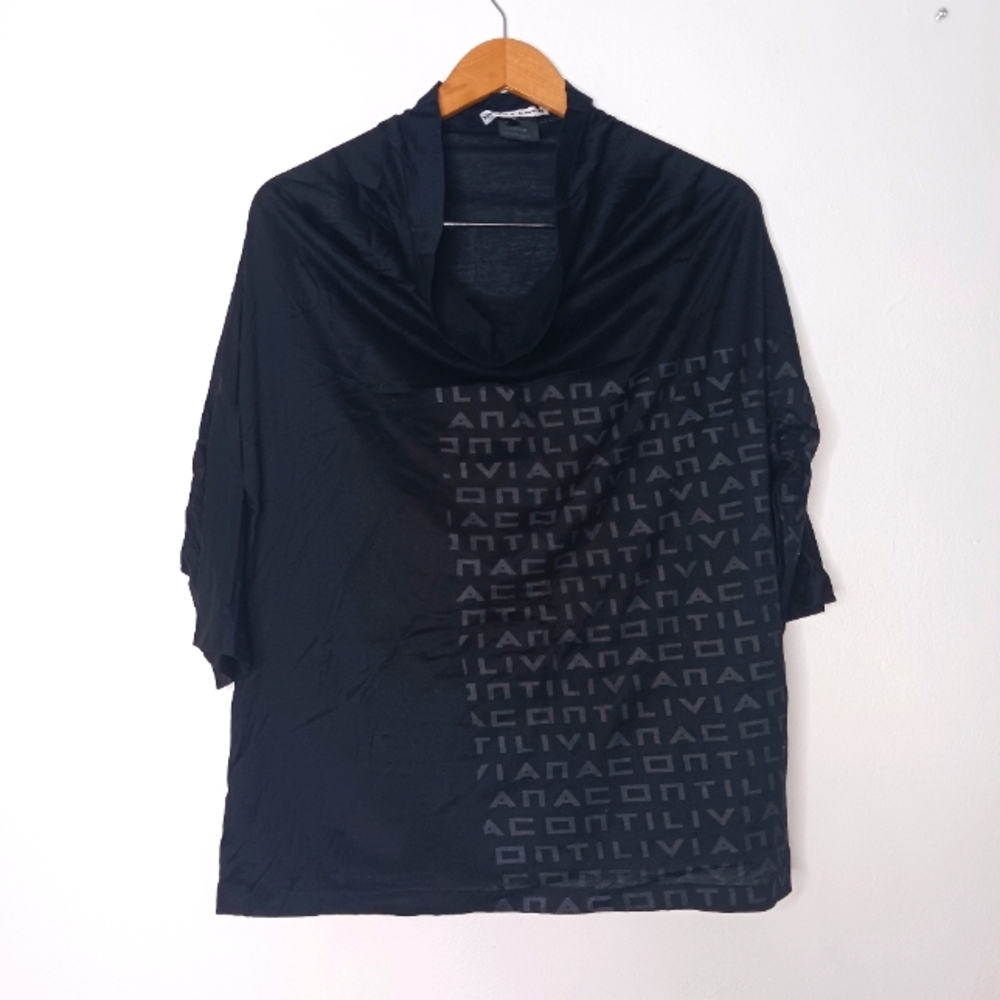 Liviana Conti black shirt blouse tshirt tee Size large